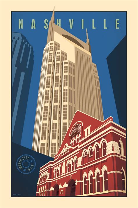 Nashville Vintage Style Travel Poster | Etsy | Travel posters ...