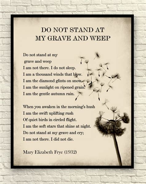 Printable Do Not Stand At My Grave And Weep Poem - Printable And Enjoyable Learning