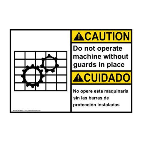 Caution Sign - Do Not Operate Machine Bilingual Sign - ANSI