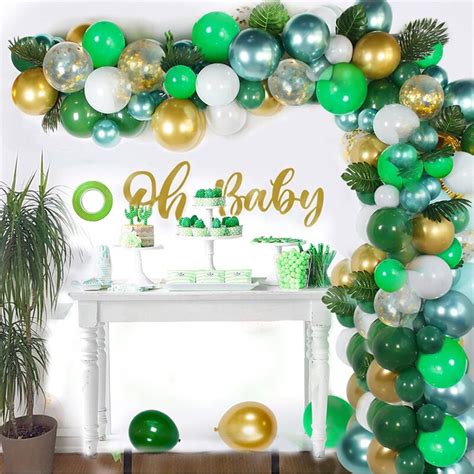 MMTX Green Balloon Arch Garland Kit, Jungle Forest Balloon Baby Shower Decorations, Oh Baby ...