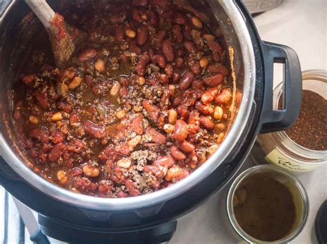 Pressure Cooker Quick Chili with Canned Beans - DadCooksDinner