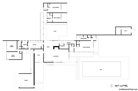 kaufmann desert house: ground floor plan | House floor plans, House ...