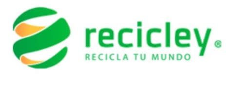 the recicley logo is shown in green and orange colors on a white background