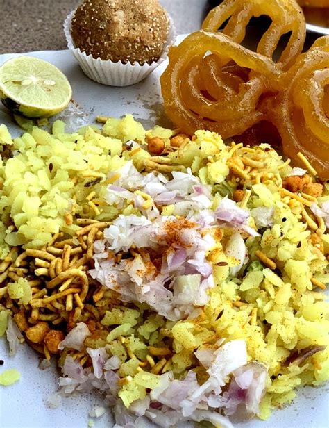 Indori Breakfast | Poha Jalebi - Ribbons to Pastas