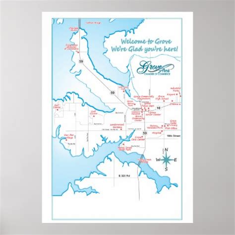 Grove OK attractions map Poster | Zazzle