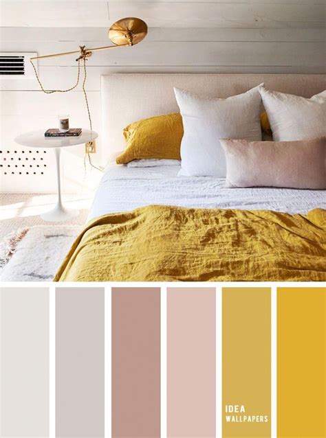 10 Best Color Schemes for Your Bedroom Light Grey + Mustard With mauve ...