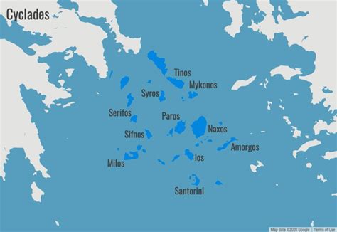 A Map Of The Greek Islands - Travel Maps - The Island Voyager