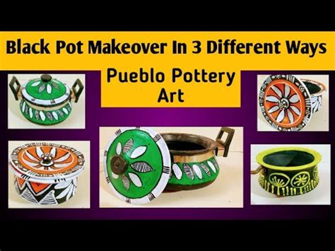 Pueblo Art| Black Pot Makeover in 3 Different Ways| Native American ...