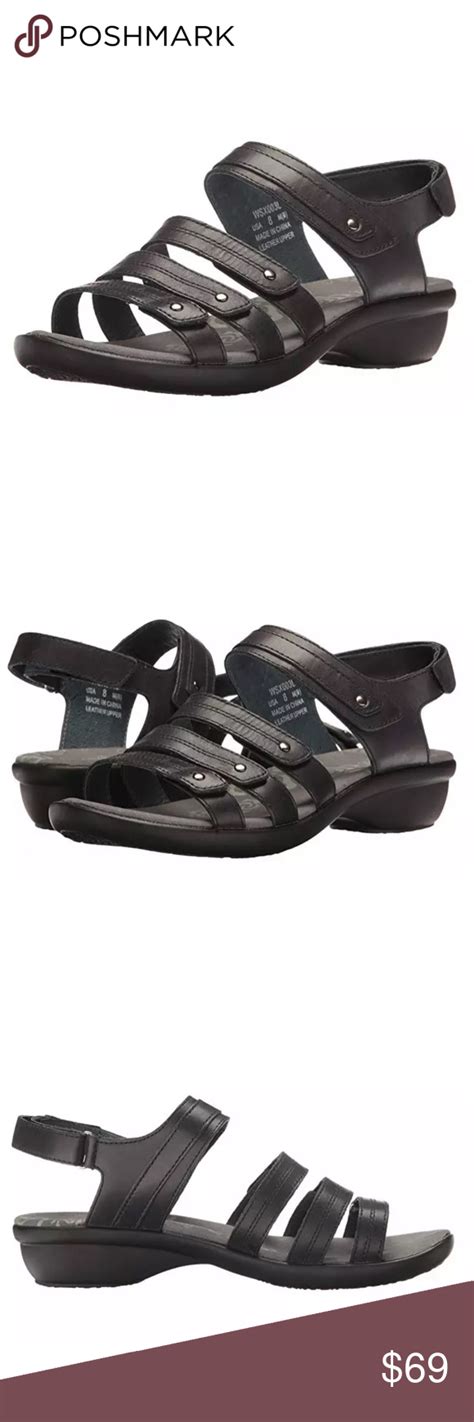 Propet Aurora Black Leather strappy Sandals wide Wide width. Propet ...