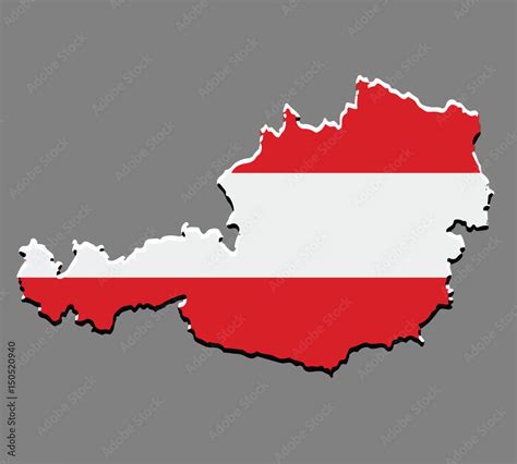 Austria map vector with the austrian flag Stock Vector | Adobe Stock