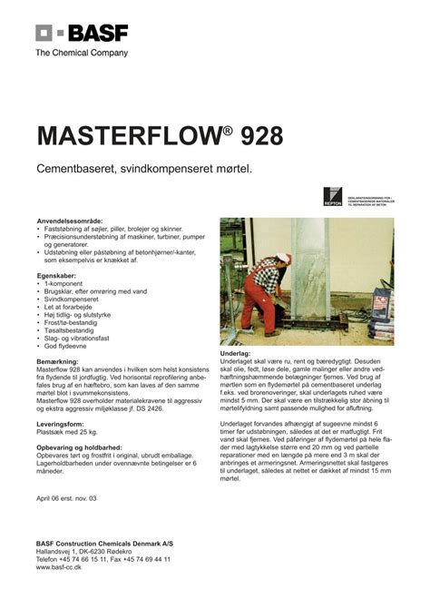 Masterflow 928.qxp - BASF Construction Chemicals