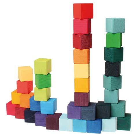 Grimm's Large Mosaic Square Building Set of 100 Wooden Cube Blocks Best Offer Toys, Kids and ...