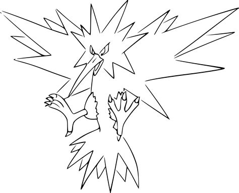 Pokemon Zapdos Coloring Pages at GetDrawings | Free download