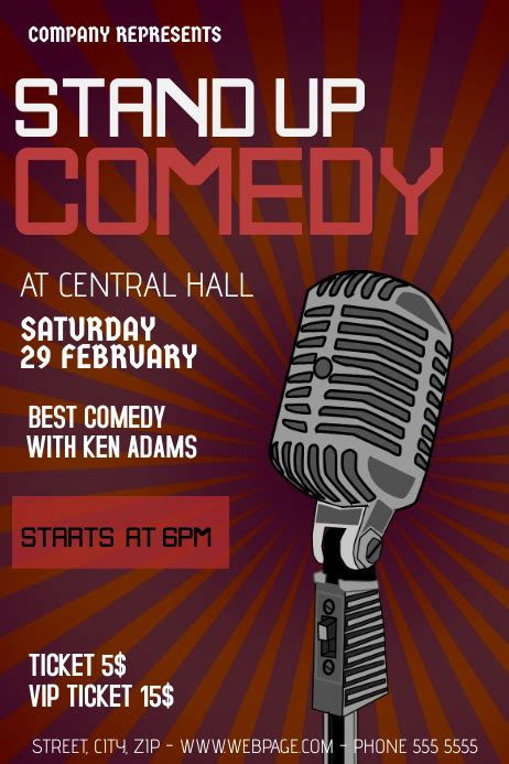 Copy of stand up comedy flyer template | PosterMyWall