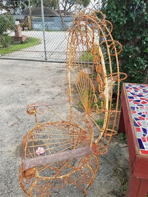 Vintage Wrought Iron Peacock Chair | #1916679941