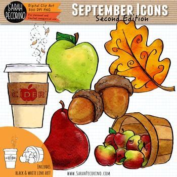 September Clip Art {Second Edition} | Clip art freebies, Clip art, Autumn theme