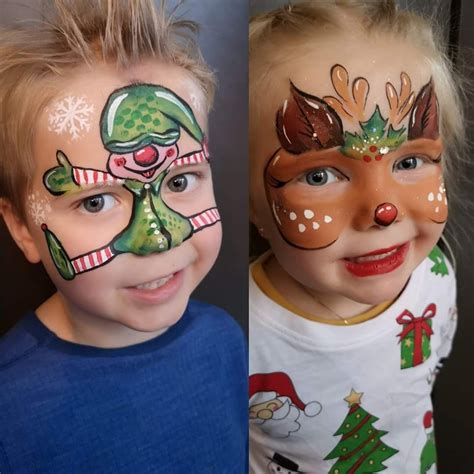 Pin by Jeni LaVon on Face Painting | Christmas face painting, Face painting halloween, Kids face ...