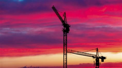 Construction Crane At Sunset Free Stock Photo - Public Domain Pictures