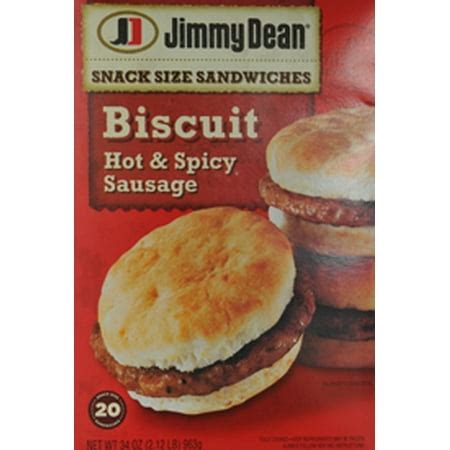 Jimmy Dean Hot & Spicy Sausage Biscuit Snack Size Sandwiches, 20 count ...