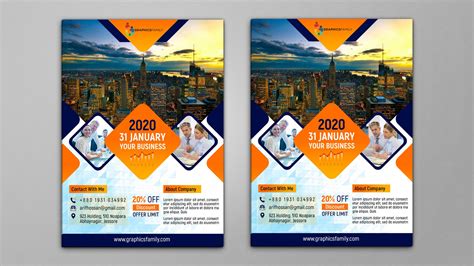 Colorful Business flyer Free psd Template – GraphicsFamily