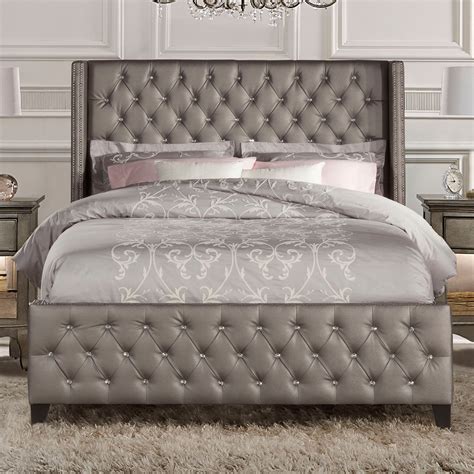 Hillsdale Memphis Tufted Upholstered Platform Bed, Pewter, Queen - Walmart.com - Walmart.com