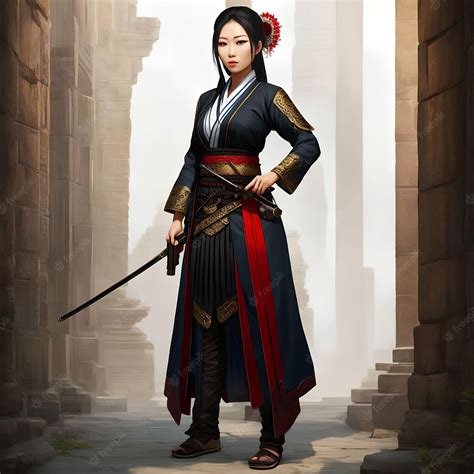 Premium Photo | Illustration of asian woman warrior assassin at the ancient age generative art by ai