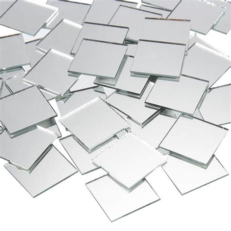 120 Pack Mini Craft Mirrors, 1x1 Inches Square Glass Mosaic Tile Pieces, Small Crafts Mirror for ...