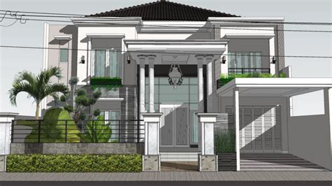 3505 Exterior House Scene Sketchup Model By Rumah