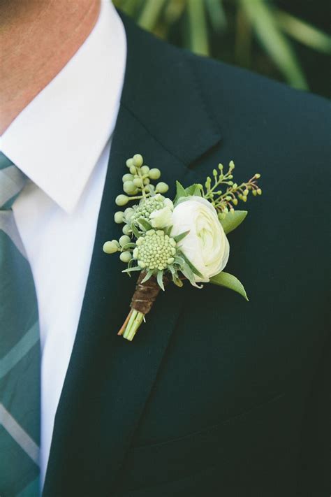 Ranunculus, Anemone and Eucalyptus Boutonniere