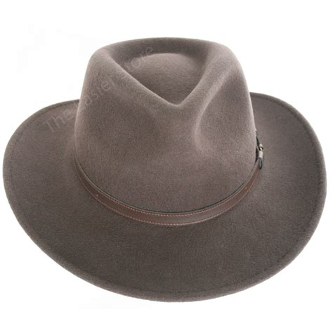 Quality Mens Waterproof Brown Wool Felt Fedora Hat Trilby Stetson ...