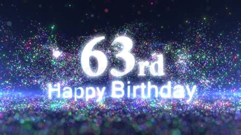 Happy 63rd Birthday with Golden Confetti, Happy Birthday Greeting Stock Footage - Video of ...