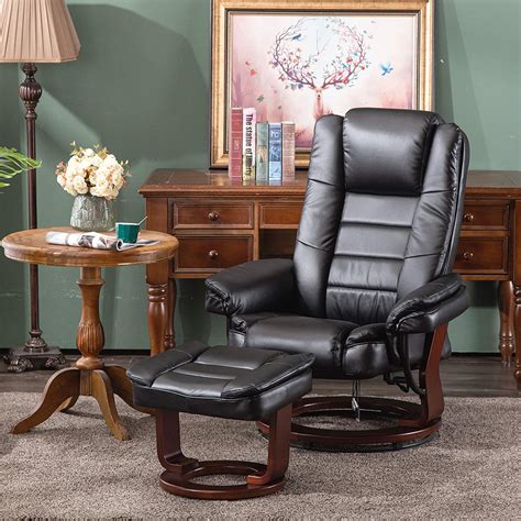 Mcombo Stressless Recliner with Ottoman Chair Accent Recliner Chair ...