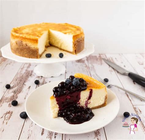 Blueberry Cheesecake - Cheesecake with Blueberry Topping- Veena Azmanov ...