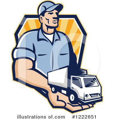 Delivery Man Clipart #1222651 - Illustration by patrimonio