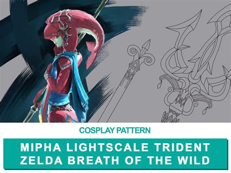 Mipha Lightscale Trident Cosplay PDF Vector Pattern Zelda - Etsy