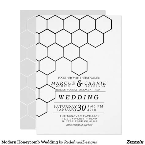 Modern Honeycomb Wedding Invitation | Zazzle.com in 2021 | Wedding invitations, Invitations ...