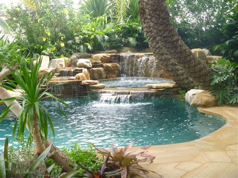 Tropical Pool waterfalls - Tropical - Pool - Miami - by Matthew Giampietro Garden Design | Houzz