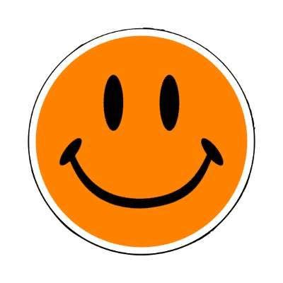 Smiley Face Classic Orange Fun Joy Happy Smile Emoji Stickers, Magnet ...