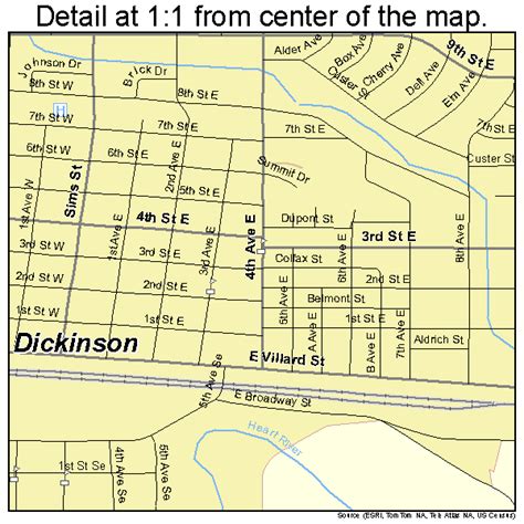 Dickinson North Dakota Street Map 3819620