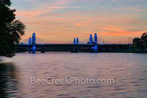 Sunset Over Brazos River Bridge