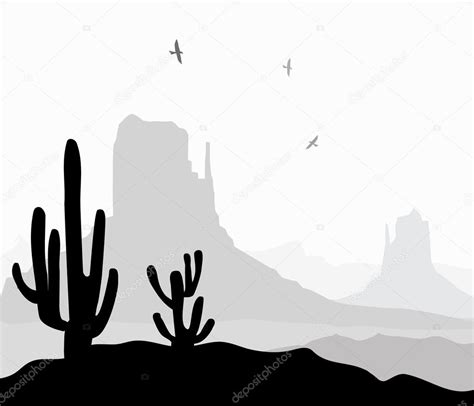 Arizona Desert at Morning-Vector Stock Vector Image by ©samillustration #53573635