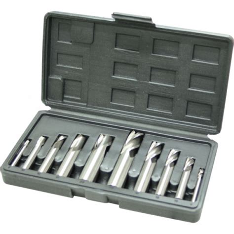 Alcock HSS Slot Drill / End Mill Set 10 Piece Metric