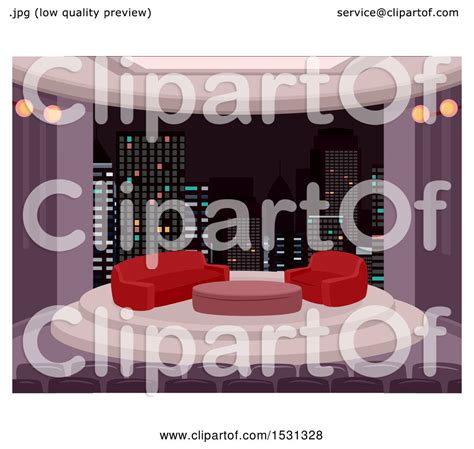 Clipart of a Talk Show Studio - Royalty Free Vector Illustration by BNP ...