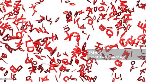 Red Alphabets On White Background Stock Photo - Download Image Now - Abstract, Alphabet ...