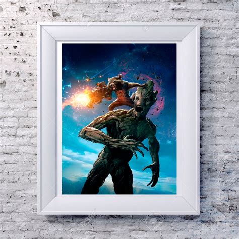 Guardians of the Galaxy Groot and Rocket Artwork Alternative Design Movie Film Poster Print - Etsy