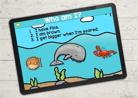 "Who am I?" Ocean Animal Riddles for Kids - I Teach Too