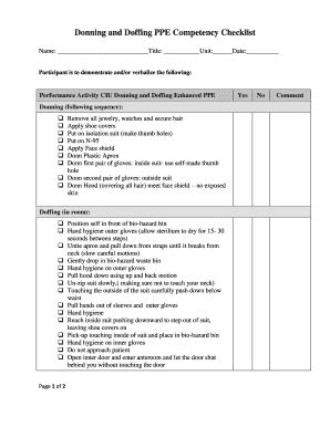 Doffing Form - Fill Online, Printable, Fillable, Blank | pdfFiller