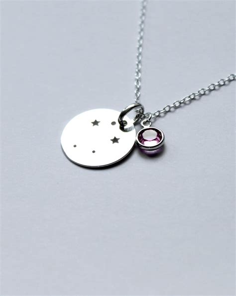 Zodiac Necklace Libra Star Sign Birthday Gift for Her Pink Tourmaline ...