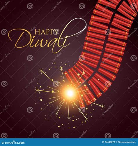 Diwali burning crackers stock vector. Illustration of greeting - 34448872