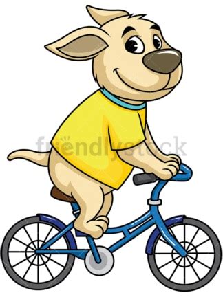 Dog Mascot Riding Bike Cartoon Vector Clipart - FriendlyStock